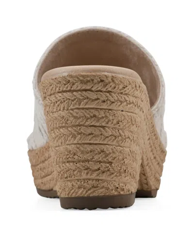 Cliffs By White Mountain Biancia Platform Slide Sandal In Natural White Fabric