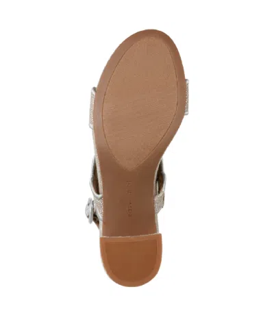 Easy Spirit Women's Daana Block Heel Slingback Sandals In Silver,natural