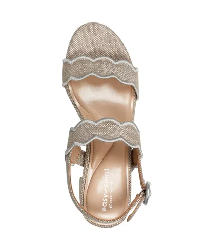 Easy Spirit Women's Daana Block Heel Slingback Sandals In Silver,natural