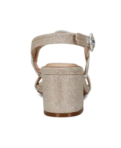 Easy Spirit Women's Daana Block Heel Slingback Sandals In Silver,natural