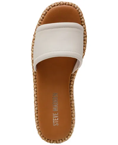 Steve Madden Women's Boardwalk Espadrille Slide Sandals In White