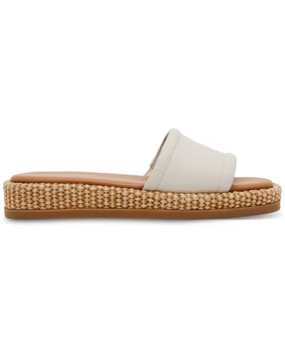 Steve Madden Women's Boardwalk Espadrille Slide Sandals In White