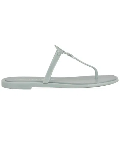Calvin Klein Women's Edhen Logo T-strap Flat Jelly Sandals In Light Sage Green