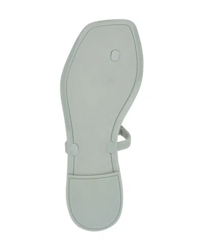 Calvin Klein Women's Edhen Logo T-strap Flat Jelly Sandals In Light Sage Green