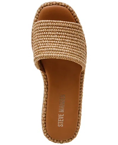 Steve Madden Boardwalk Slide Wonatural Raffia Slip-on Sandal Rhs5789 In Natural Raffia
