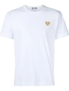 Comme Des Garçons Play Heart Application T-shirt In White