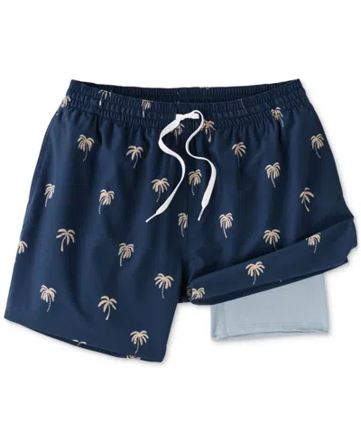 Chubbies Lined Classic Swim Trunks In Midnight Palms In Blue