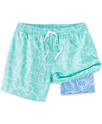 Chubbies Pool Parties Swim Trunk In Aqua Abstract In Green