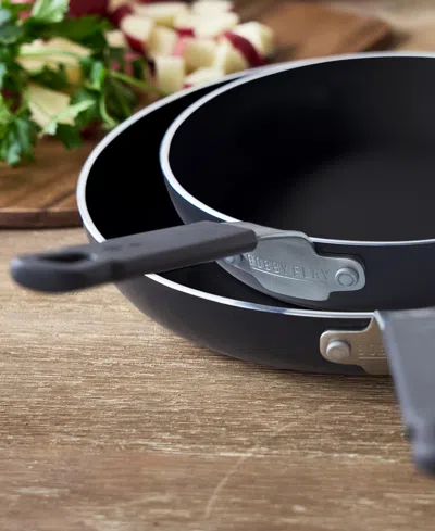 Greenpan X Bobby Flay Nonstick Stainless Steel 8" And 10" Frypan Set In Black