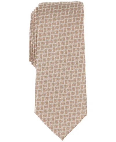 Alfani Men's Chrissie Geo-pattern Tie, Exclusively At Macy's In Taupe