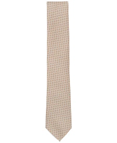 Alfani Men's Chrissie Geo-pattern Tie, Exclusively At Macy's In Taupe
