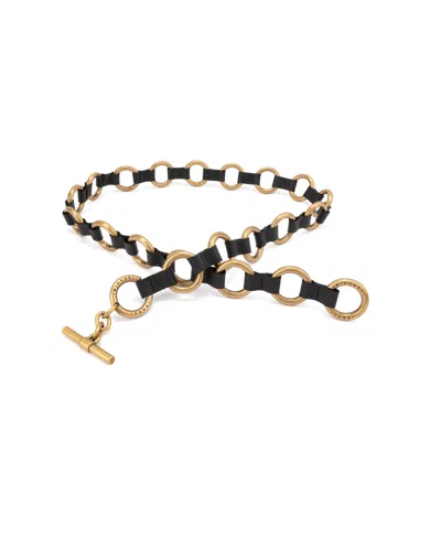 Michael Kors Women's Multi Ring Belt In Black,ant Gold