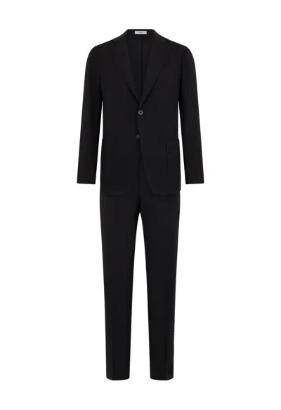 Boglioli K-suit Pinstripe Pocket Suit In Black