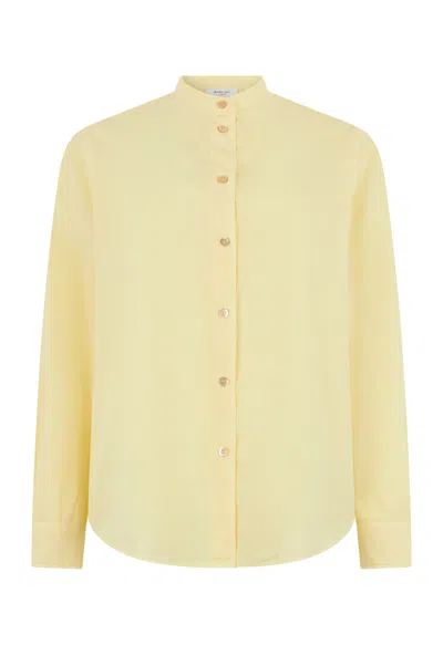 Boglioli Cotton Popeline Guru Shirt In Pastel Yellow