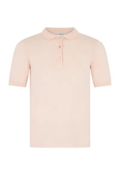 Boglioli Cotton Jersey Short-sleeve Polo In Pastel Pink