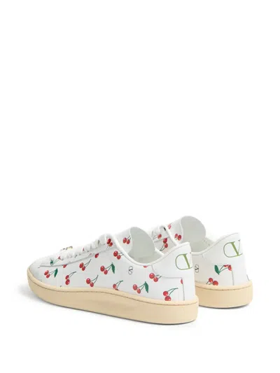 Valentino Royco Sneaker With Cherryfic Pattern In White