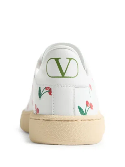 Valentino Royco Sneaker With Cherryfic Pattern In White