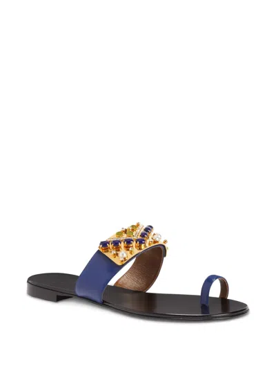 Giuseppe Zanotti Nefertiti Flat In Blue