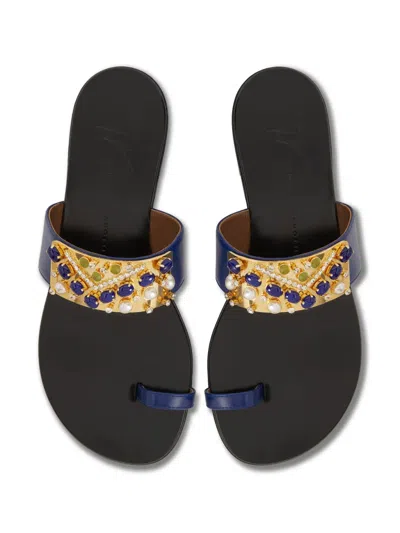 Giuseppe Zanotti Nefertiti Flat In Blue