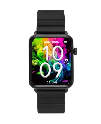 Armitron Connect Unisex Adult Chronograph Black Smart Watch 42-1020bkbk In Black