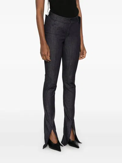 Mugler Indigo Paneled Jeans In Blue