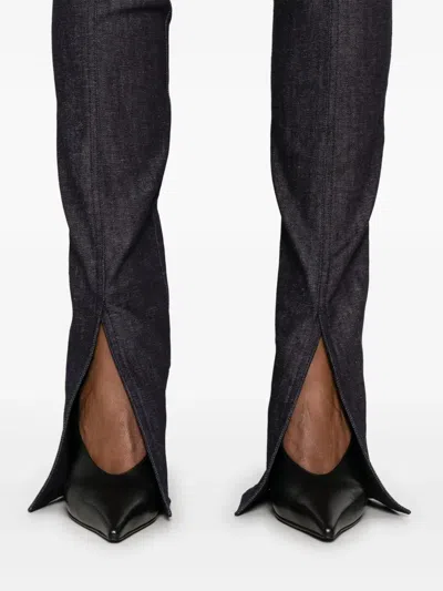 Mugler Indigo Paneled Jeans In Blue