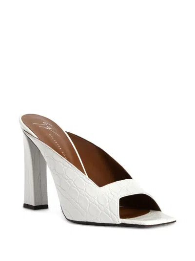 Giuseppe Zanotti Leather Mules In White