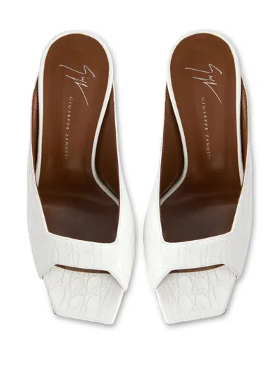 Giuseppe Zanotti Leather Mules In White