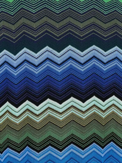 Missoni Chevron Pattern V-neck Cardigan With Ribbed Cuffs In Multicolor