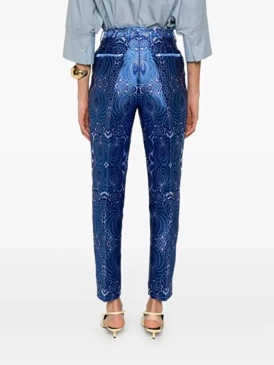 Etro Jacquard-lace Trousers In Blue