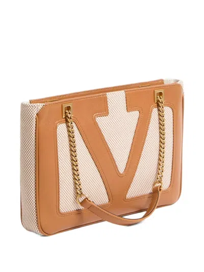 Valentino Small Tote Bag Chain Strap In Brown