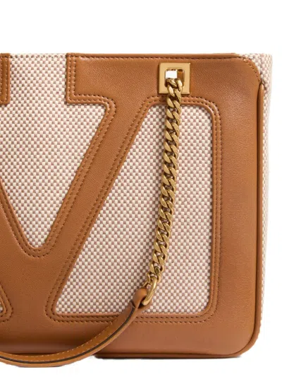 Valentino Small Tote Bag Chain Strap In Brown