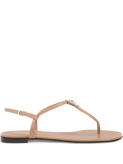 Giuseppe Zanotti Leather Sandals In Neutrals