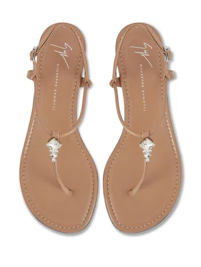 Giuseppe Zanotti Leather Sandals In Neutrals