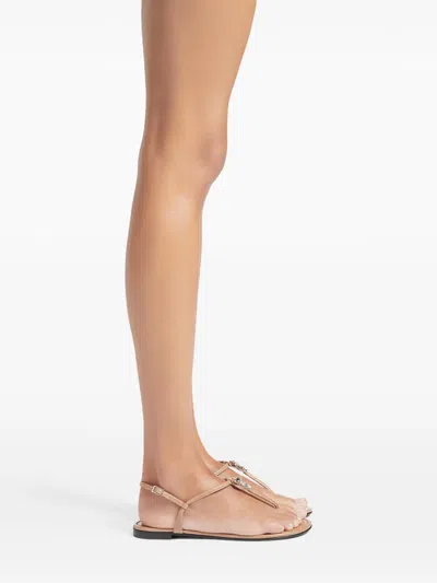 Giuseppe Zanotti Leather Sandals In Neutrals