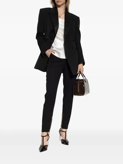 Givenchy Jacket In Wool With Pleated Back In Black