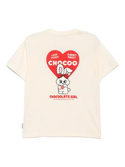 Chocoolate Graphic-print T-shirt In Yellow