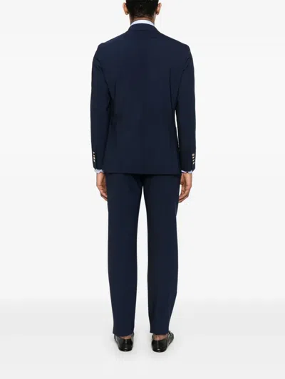 Eleventy Double-breasted Suit In Blue