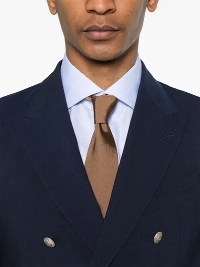 Eleventy Double-breasted Suit In Blue