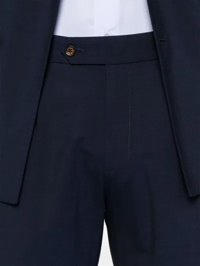 Eleventy Double-breasted Suit In Blue