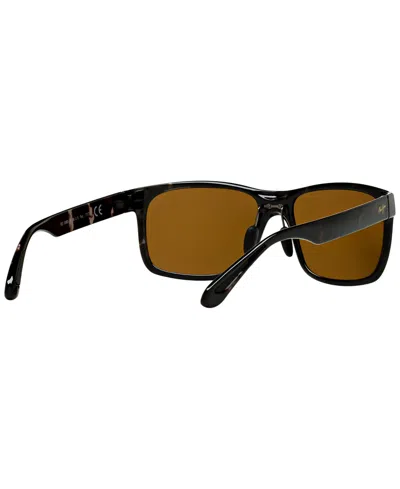Maui Jim Red Sands Polarized Sunglasses , 423 In Tortoise Black,bronze Mirrored Polarized