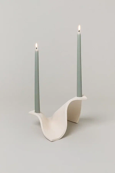 Sin Drape Ceramic Candelabra In Bone At Urban Outfitters In Bone