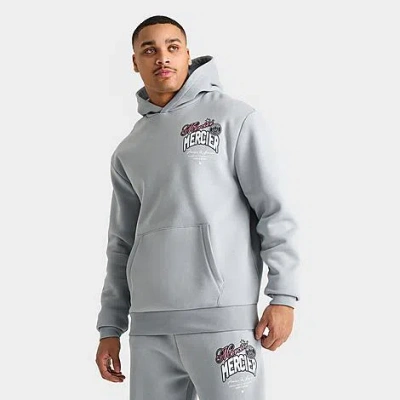 Mercier Men's Guerrilla Pullover Hoodie In Light Grey/pink