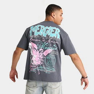Mercier Men's Discord Wing T-shirt In Charcoal/teal/pink