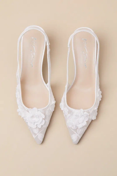 Betsey Johnson Sb-dian Ivory 3d Floral Pointed-toe Slingback Pumps
