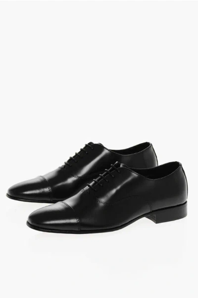 Corneliani Cc Collection Brsuhed Leather Oxford Shies