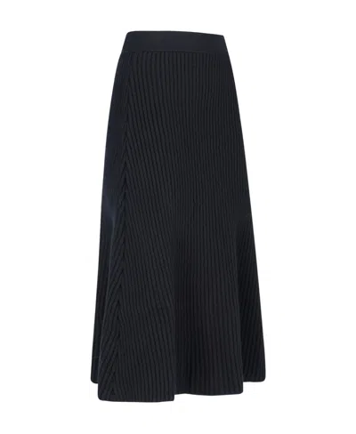Bottega Veneta Pleated Crinkled Denim Mini Skirt In Black