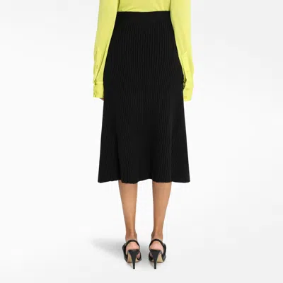 Bottega Veneta Pleated Crinkled Denim Mini Skirt In Black