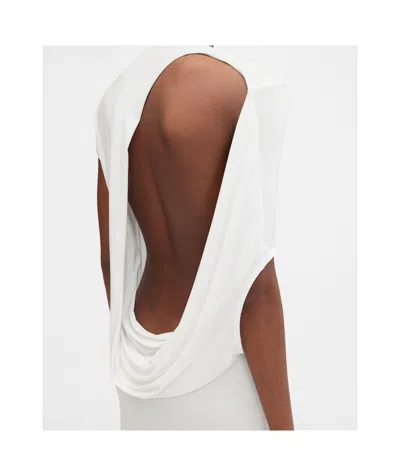 Jacquemus White Long Dress With Round Neck And Maxi Cut-out On The Rear In Viscose Blend Woman