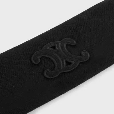 Celine Triomphe-patch Wool Headband In Black